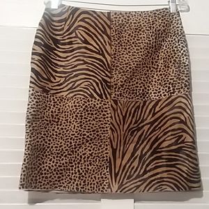 Escada Brown and Black Patterned Pencil Skirt